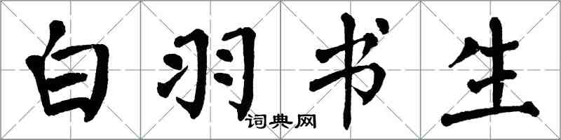 翁闓運白羽書生楷書怎么寫