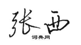 駱恆光張西行書個性簽名怎么寫