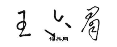 駱恆光王六眉草書個性簽名怎么寫