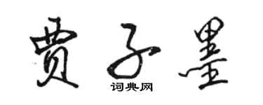 駱恆光賈子墨行書個性簽名怎么寫
