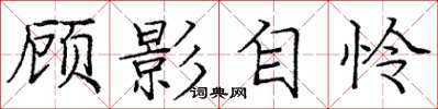 龐中華顧影自憐楷書怎么寫