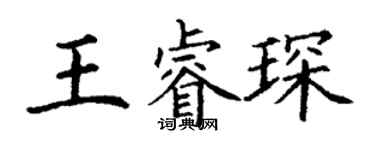 丁謙王睿琛楷書個性簽名怎么寫