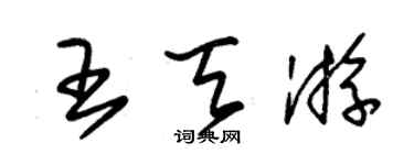 朱錫榮王天游草書個性簽名怎么寫