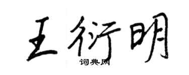 王正良王衍明行書個性簽名怎么寫
