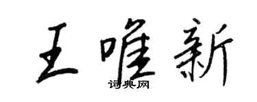 王正良王唯新行書個性簽名怎么寫