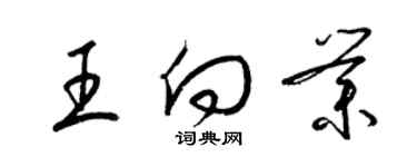 梁錦英王向業草書個性簽名怎么寫