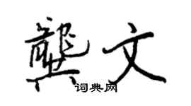 王正良龔文行書個性簽名怎么寫