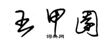 朱錫榮王甲園草書個性簽名怎么寫