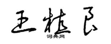 曾慶福王植良草書個性簽名怎么寫