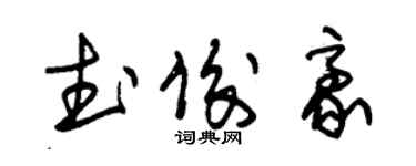 朱錫榮武俊豪草書個性簽名怎么寫