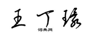 梁錦英王丁環草書個性簽名怎么寫