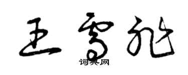 曾慶福王雪非草書個性簽名怎么寫