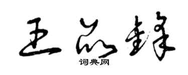 曾慶福王品鋒草書個性簽名怎么寫