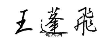 王正良王蓬飛行書個性簽名怎么寫