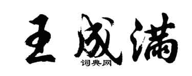 胡問遂王成滿行書個性簽名怎么寫