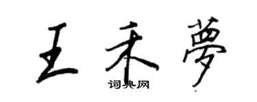 王正良王禾夢行書個性簽名怎么寫