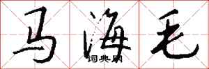 錢沛雲馬海毛行書怎么寫