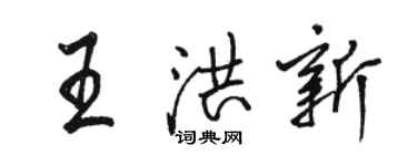 駱恆光王洪新行書個性簽名怎么寫