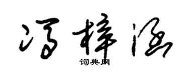 朱錫榮馮梓涵草書個性簽名怎么寫