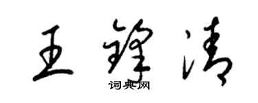 梁錦英王鋒清草書個性簽名怎么寫