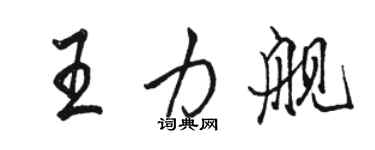 駱恆光王力艦行書個性簽名怎么寫