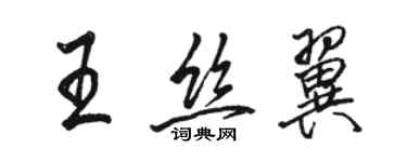 駱恆光王絲翼行書個性簽名怎么寫