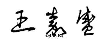 曾慶福王嘉盛草書個性簽名怎么寫