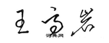 駱恆光王高岩草書個性簽名怎么寫