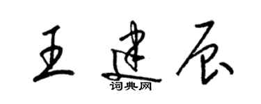 梁錦英王建辰草書個性簽名怎么寫