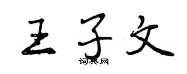 曾慶福王子文行書個性簽名怎么寫