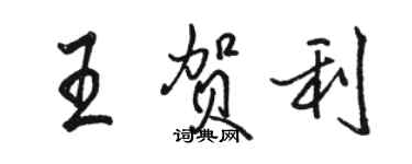 駱恆光王賀利行書個性簽名怎么寫