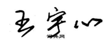 朱錫榮王宇心草書個性簽名怎么寫