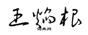 曾慶福王焰根草書個性簽名怎么寫