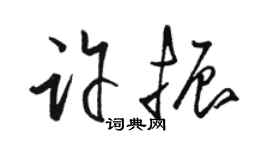 駱恆光許振草書個性簽名怎么寫