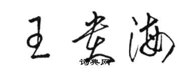 駱恆光王貴海草書個性簽名怎么寫