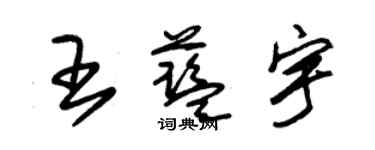 朱錫榮王藍宇草書個性簽名怎么寫