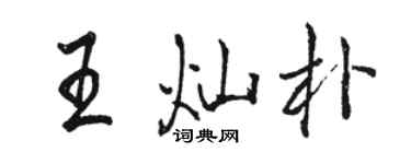 駱恆光王燦朴行書個性簽名怎么寫