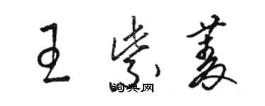 駱恆光王紫菱草書個性簽名怎么寫