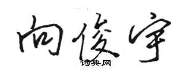 駱恆光向俊宇行書個性簽名怎么寫