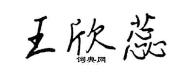 王正良王欣蕊行書個性簽名怎么寫