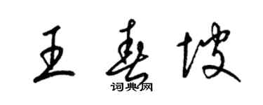 梁錦英王春坡草書個性簽名怎么寫