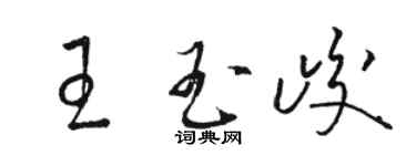 駱恆光王玉峻草書個性簽名怎么寫