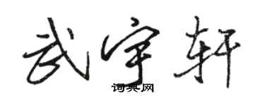 駱恆光武宇軒行書個性簽名怎么寫