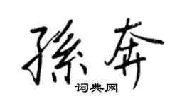 王正良孫奔行書個性簽名怎么寫