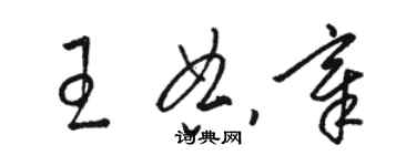 駱恆光王典章草書個性簽名怎么寫