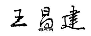 曾慶福王昌建行書個性簽名怎么寫