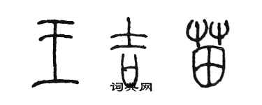 陳墨王吉苗篆書個性簽名怎么寫