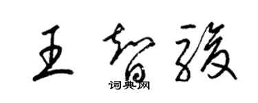 梁錦英王智駿草書個性簽名怎么寫