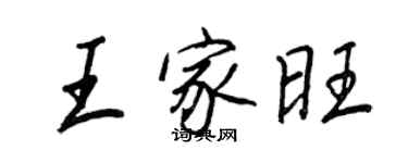 王正良王家旺行書個性簽名怎么寫