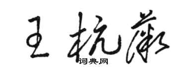 駱恆光王杭薇草書個性簽名怎么寫